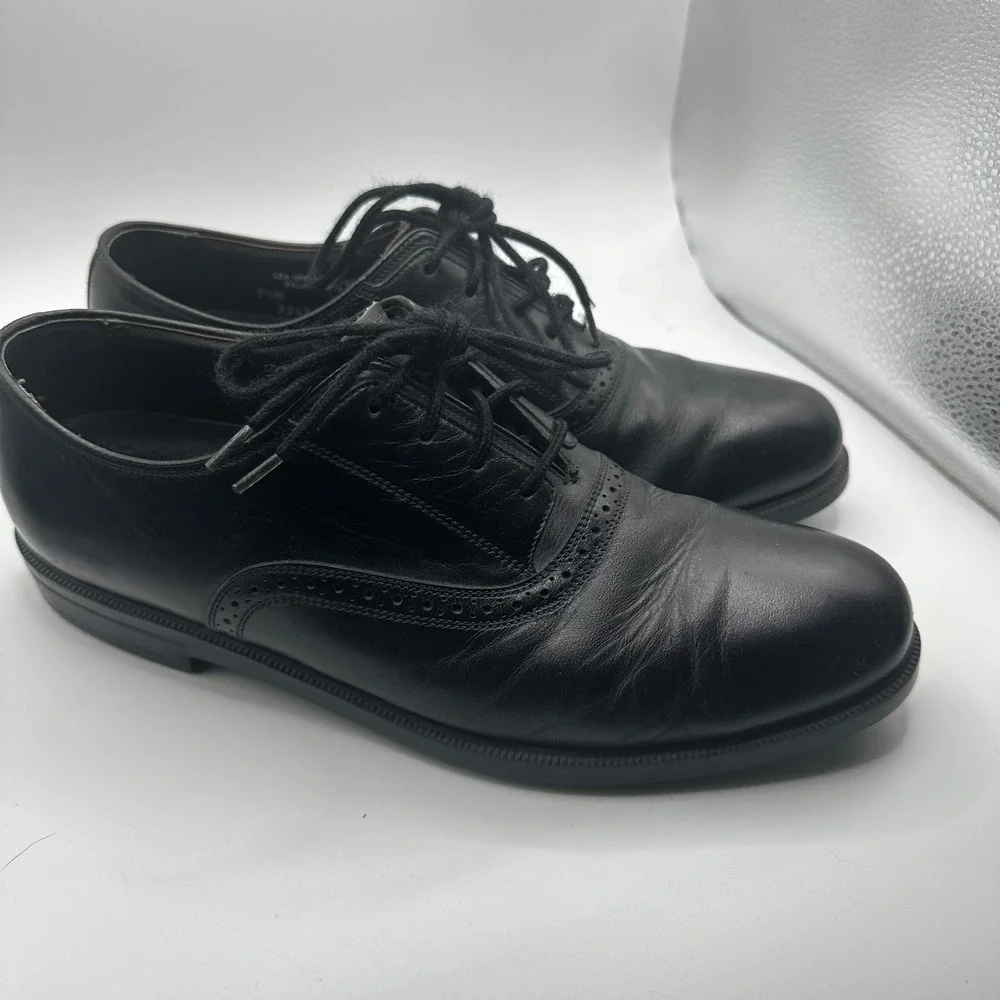 Clarks Air Comfort Mens Black Leather Wingtip Oxford Dress Shoes Size 9.5 M